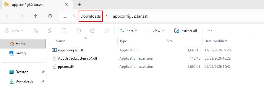 Visual of the download