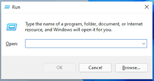 Visual of the Windows Run utility